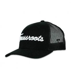 Grassroots California Golfroots Script Black Mesh Snapback Hat