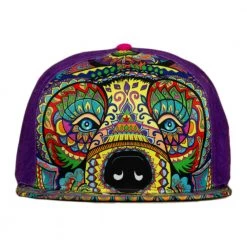 Grassroots California Amanda Vela Bear Purple Fitted Hat Hats