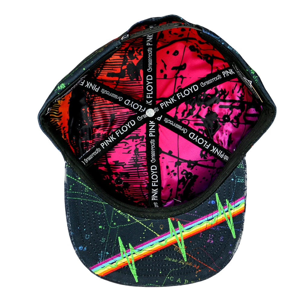 Grassroots California Pink Floyd Dark Side Of The Moon Black Snapback Hat New 7 Grassroots California Pink Floyd Dark Side Of The Moon Black Snapback Hat New