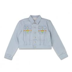 Grassroots California Pink Floyd Dark Side Of The Moon Blue Jean Jacket Women