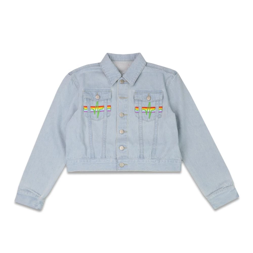 Grassroots California Pink Floyd Dark Side Of The Moon Blue Jean Jacket Women 3 Grassroots California Pink Floyd Dark Side Of The Moon Blue Jean Jacket Women