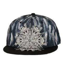 Grassroots California Jerry Garcia Watercolor Mandala Grayscale Fitted Hat Hats