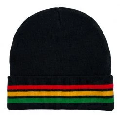 Grassroots California Bombearclat Rasta Stripe Cuff Beanie
