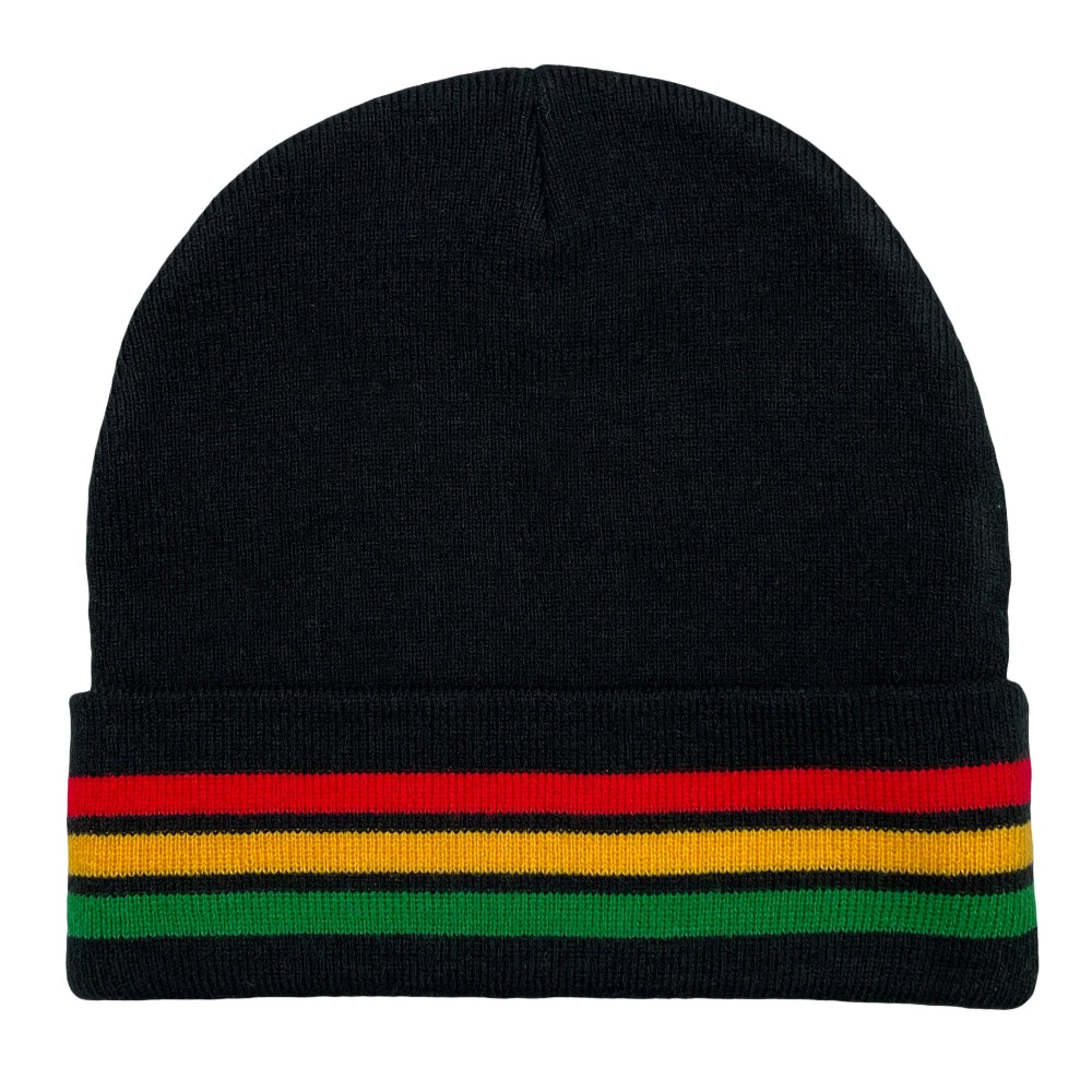 Grassroots California Bombearclat Rasta Stripe Cuff Beanie 4 Grassroots California Bombearclat Rasta Stripe Cuff Beanie
