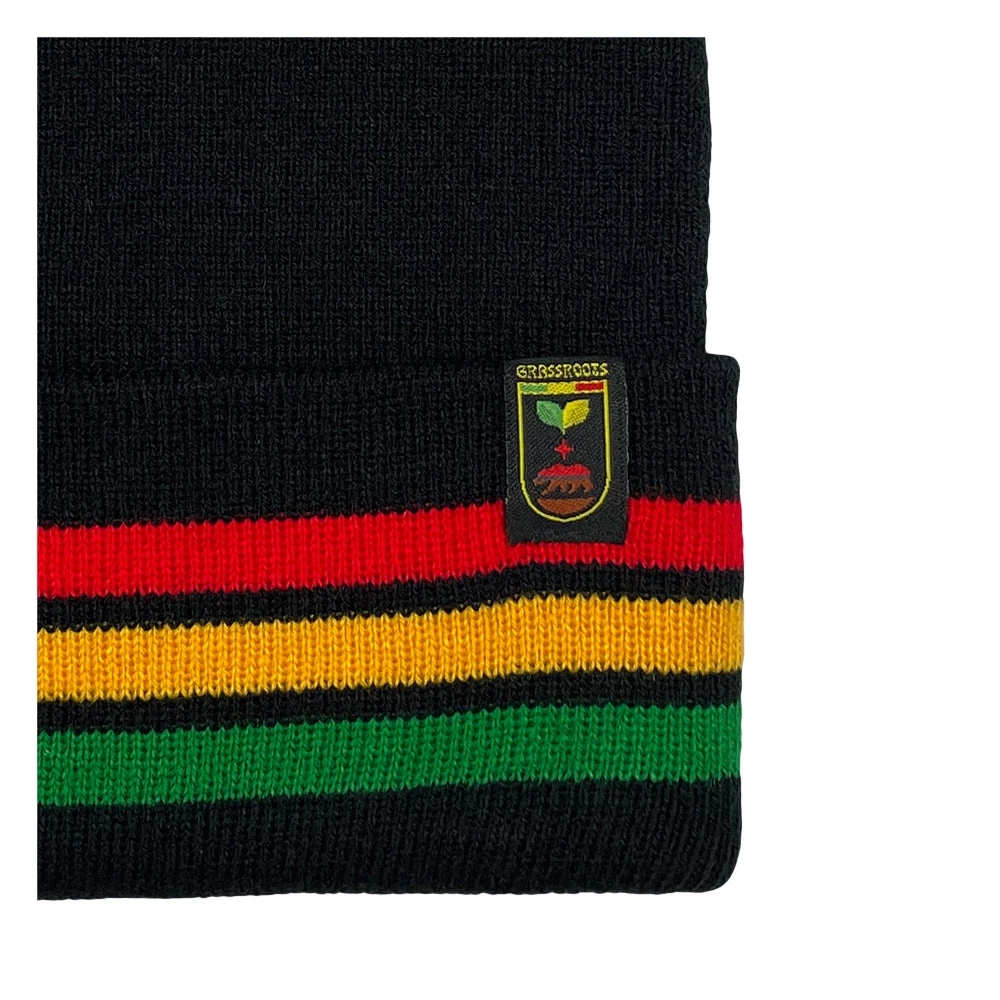 Grassroots California Bombearclat Rasta Stripe Cuff Beanie 5 Grassroots California Bombearclat Rasta Stripe Cuff Beanie