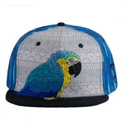 Grassroots California Blue Gold Macaw Feathers Snapback Hat New