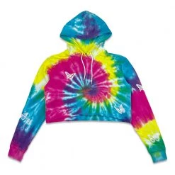 Grassroots California Women Ellie Paisley X Whitney Holbourn Eternal Sunshine Rainbow Dye Crop Hoodie