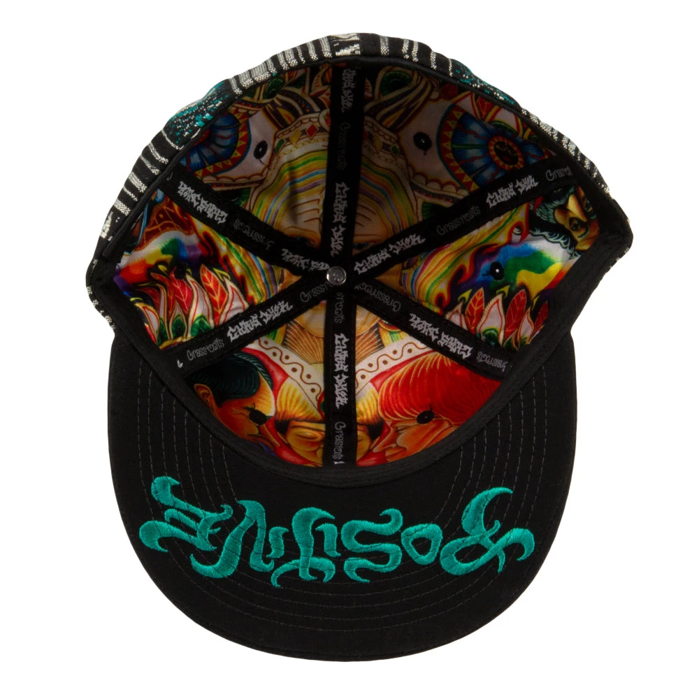 Grassroots California Chris Dyer El Necio Teal Pattern Fitted Hat Hats 4 Grassroots California Chris Dyer El Necio Teal Pattern Fitted Hat Hats