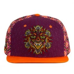 Grassroots California Chris Dyer Mandala Face Burgundy Fitted Hat Hats