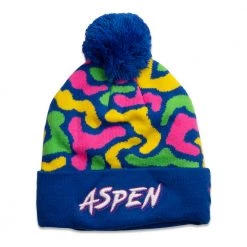 Grassroots California Hats Mountain Division Aspen Blue Pom Beanie