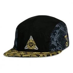 Grassroots California New Celestial Serpent Black 5 Panel Zipperback Hat