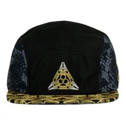 Grassroots California New Celestial Serpent Black 5 Panel Zipperback Hat