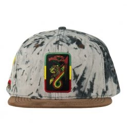 Grassroots California Bombearclat Marble Dye Black Snapback Hat Hats