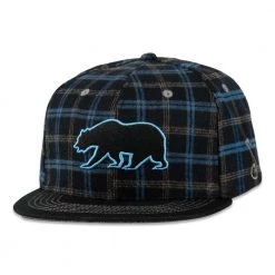 Grassroots California Bear Collection Blue Flannel Snapback Hat Hats