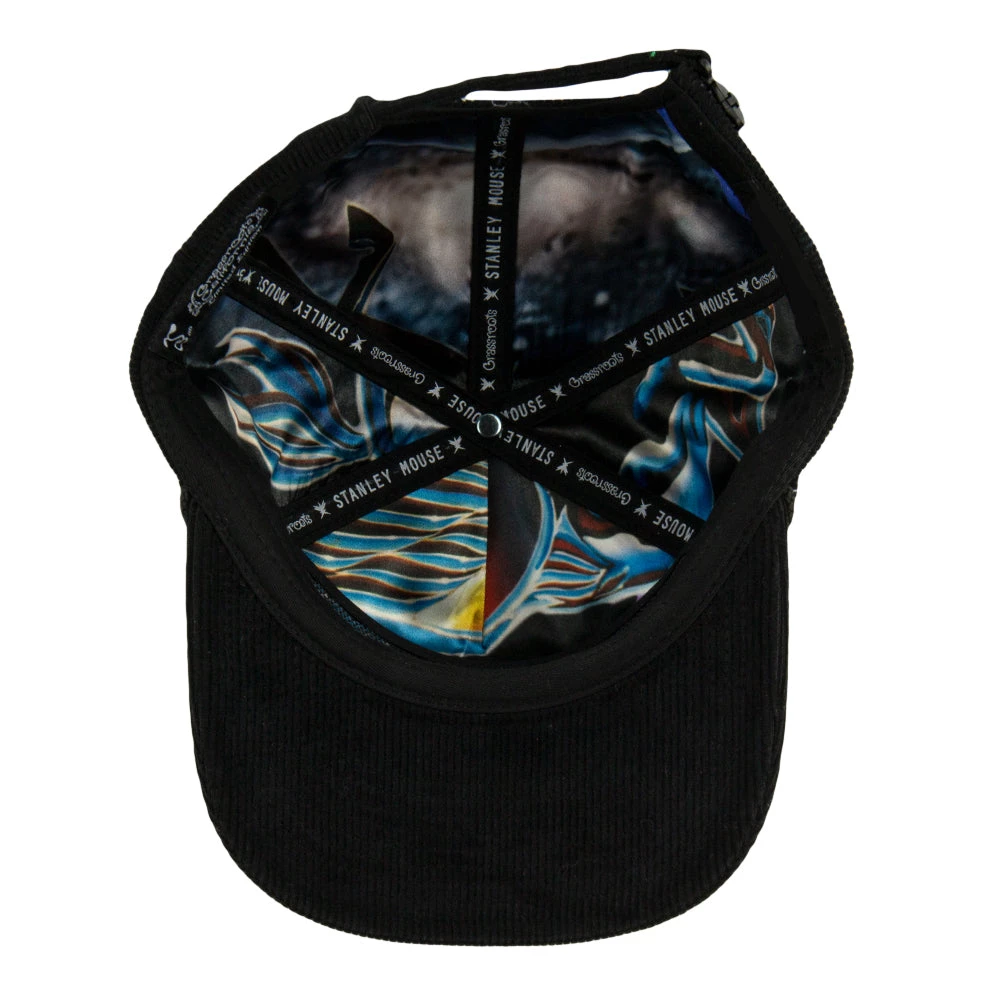 Grassroots California New Stanley Mouse Spirit Traveler Black Corduroy Zipperback Hat 4 Grassroots California New Stanley Mouse Spirit Traveler Black Corduroy Zipperback Hat