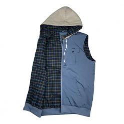 Grassroots California Bear Collection Blue Flannel Lined Hooded Vest Men 10 Grassroots California Bear Collection Blue Flannel Lined Hooded Vest Men