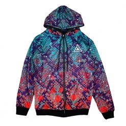 Grassroots California Celestial Serpent Reversible Zip Up Hoodie New