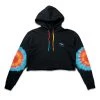 Grassroots California Stanley Mouse Spirit Traveler Tie Dye Black Crop Hoodie New