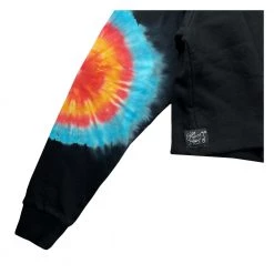 Grassroots California Stanley Mouse Spirit Traveler Tie Dye Black Crop Hoodie New