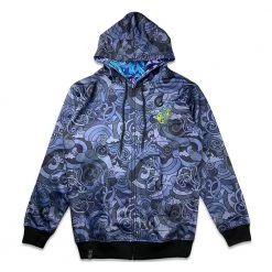 Grassroots California Vincent Gordon Seahorse Party Blackout Reversible Zip Up Hoodie
