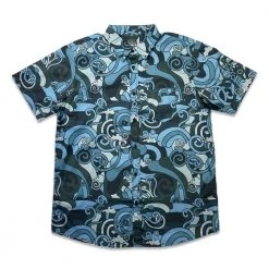 Grassroots California New Vincent Gordon Seahorse Party Blackout Button Up Shirt