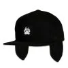 Grassroots California Bear Paw Removable Earflap Black Snapback Hat New