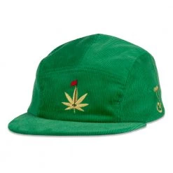 Grassroots California Master Kush Leaf Green Corduroy 5 Panel Snapback Hat