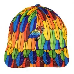 Grassroots California New Scarlet Macaw Rainbow Feathers Dad Hat