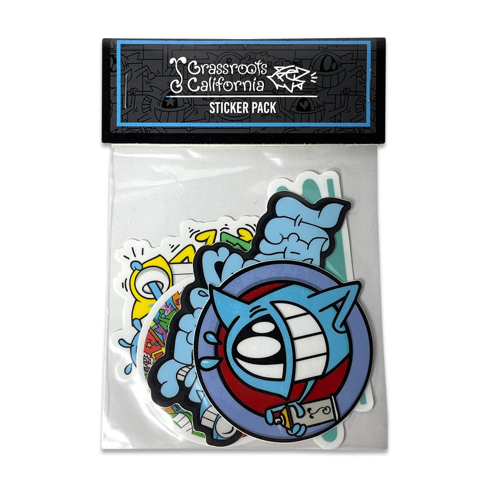 Grassroots California El Pez Sticker Pack New 4 Grassroots California El Pez Sticker Pack New