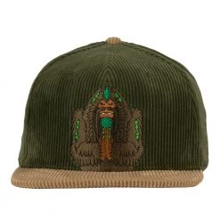 Grassroots California Bigfoot One Meditation Green Corduroy Strapback Hat New