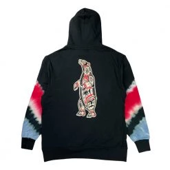 Grassroots California Totem Bear V Dye Pullover Hoodie New