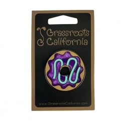 Grassroots California KGB Glass Purple Pearl Frosted Donut Pin New