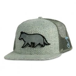 Grassroots California Removable Bear Gray Wolf Mesh Snapback Hat