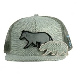 Grassroots California Removable Bear Gray Wolf Mesh Snapback Hat