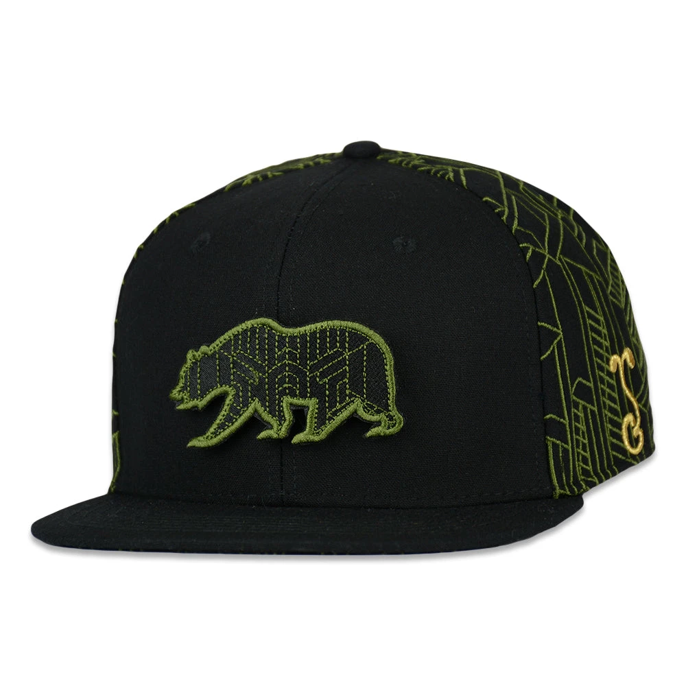 Grassroots California Removable Bear Digital Labyrinth Black Snapback Hat 3 Grassroots California Removable Bear Digital Labyrinth Black Snapback Hat