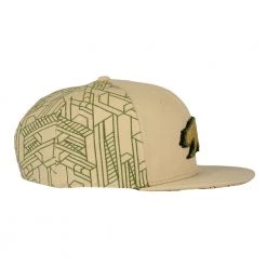 Grassroots California Removable Bear Digital Labyrinth Tan Snapback Hat New